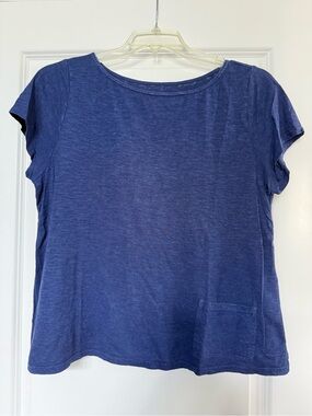 Eileen Fisher Indigo Short-Sleeve Tee with Pocket EUC